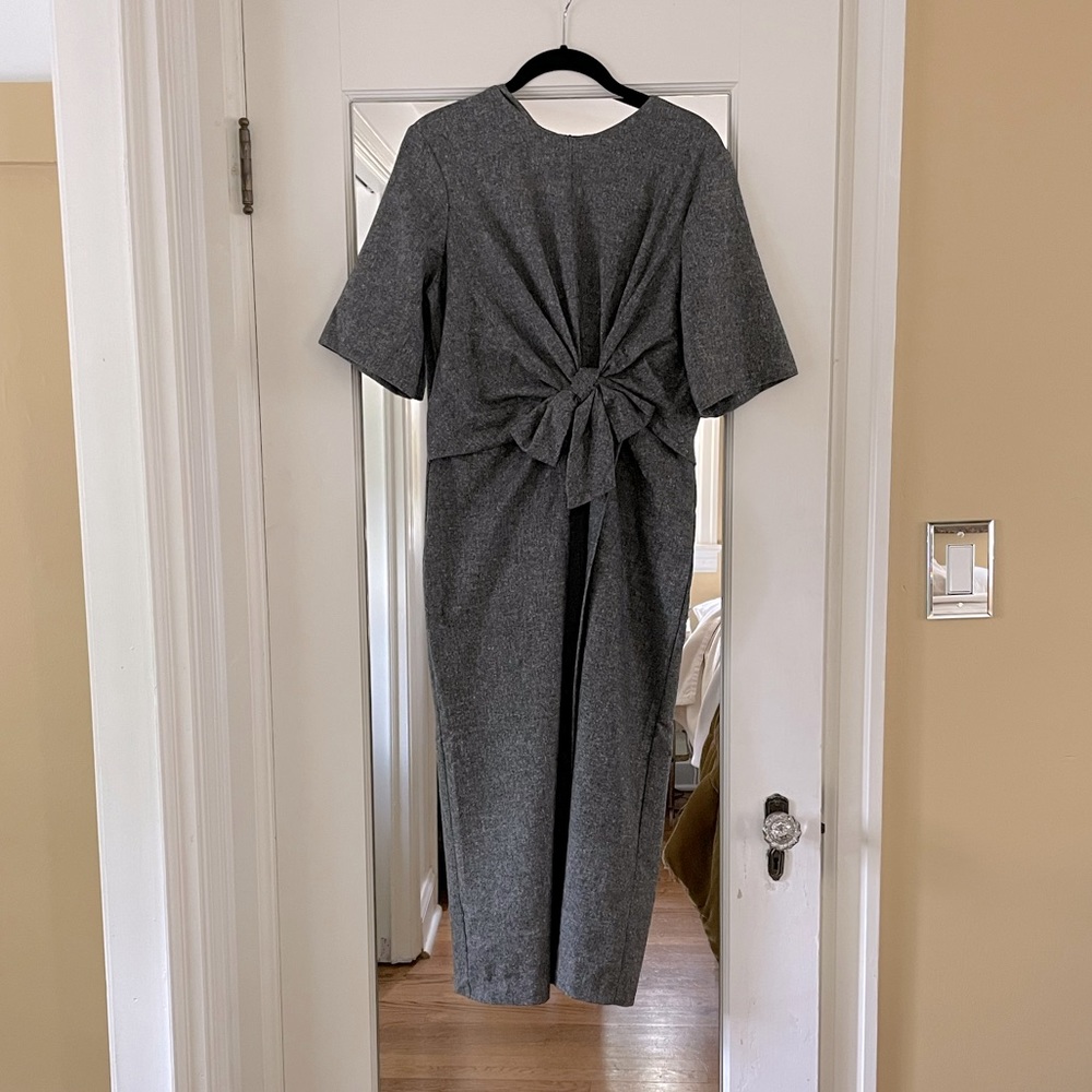 Zara Tie-Front Grey Dress Size L
